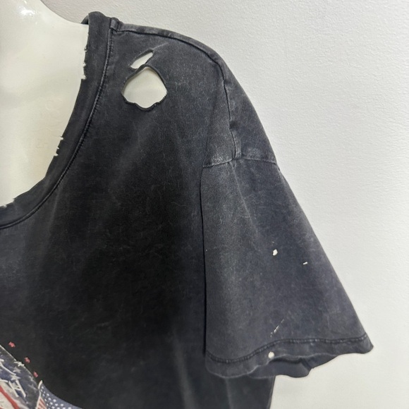 White Fox - Vintage Inspired American Grey Distressed Top Small 💛 - Picture 11 of 14